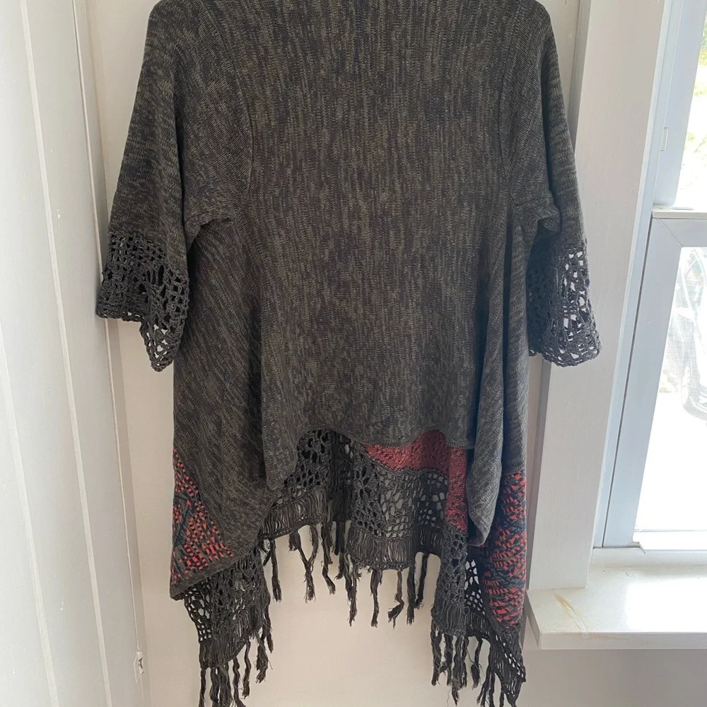 Anthropologie, Green Knitted Boho Shrug, Size S - Picture 5 of 8